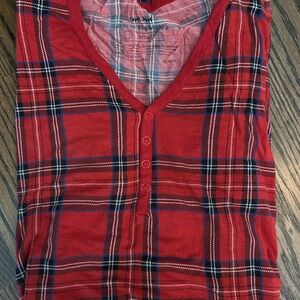 Little Sleepies Red Plaid Pajama Top